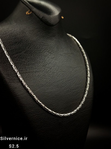 زنجیر نقره مردانه سیاه قلم