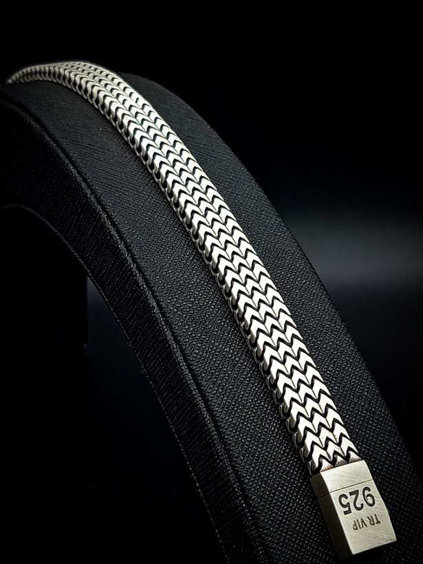 دستبند نقره مردانه اکسید شده