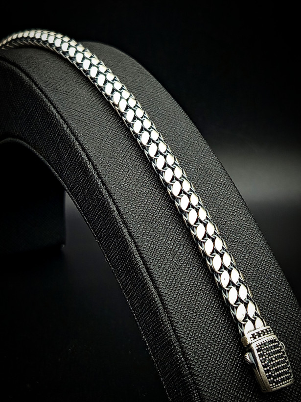 دستبند تمام نقره اکسید شده