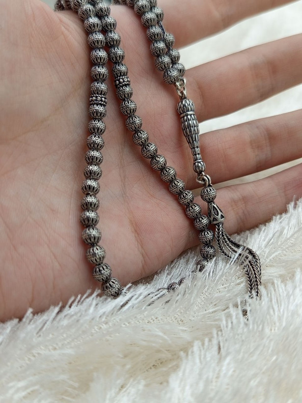 تسبیح تمام نقره ترک