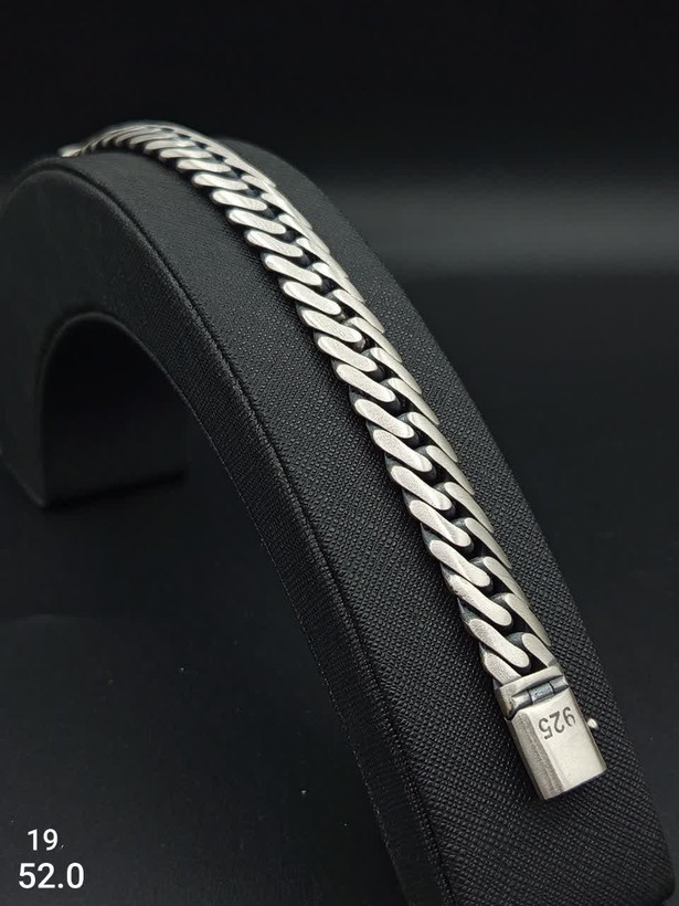 دستبند تمام نقره مردانه اکسید