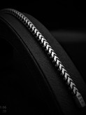 دستبند نقره مردانه سیاه قلم کار ترک S 18294